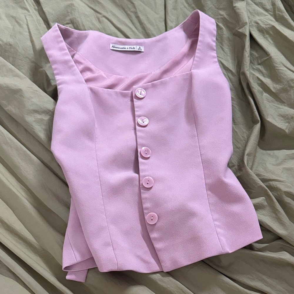 Abercrombie & Fitch Pastel Lilac Button Vest